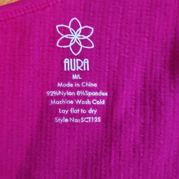 One-Shoulder Cropped, Ribbed, Pink Top, M/L, NWOT - Picture 3 of 3